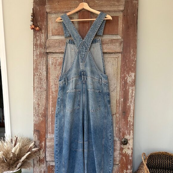Free People Good Luck Barrel Overalls - Ultra Light Beam Small - Picture 3 of 6